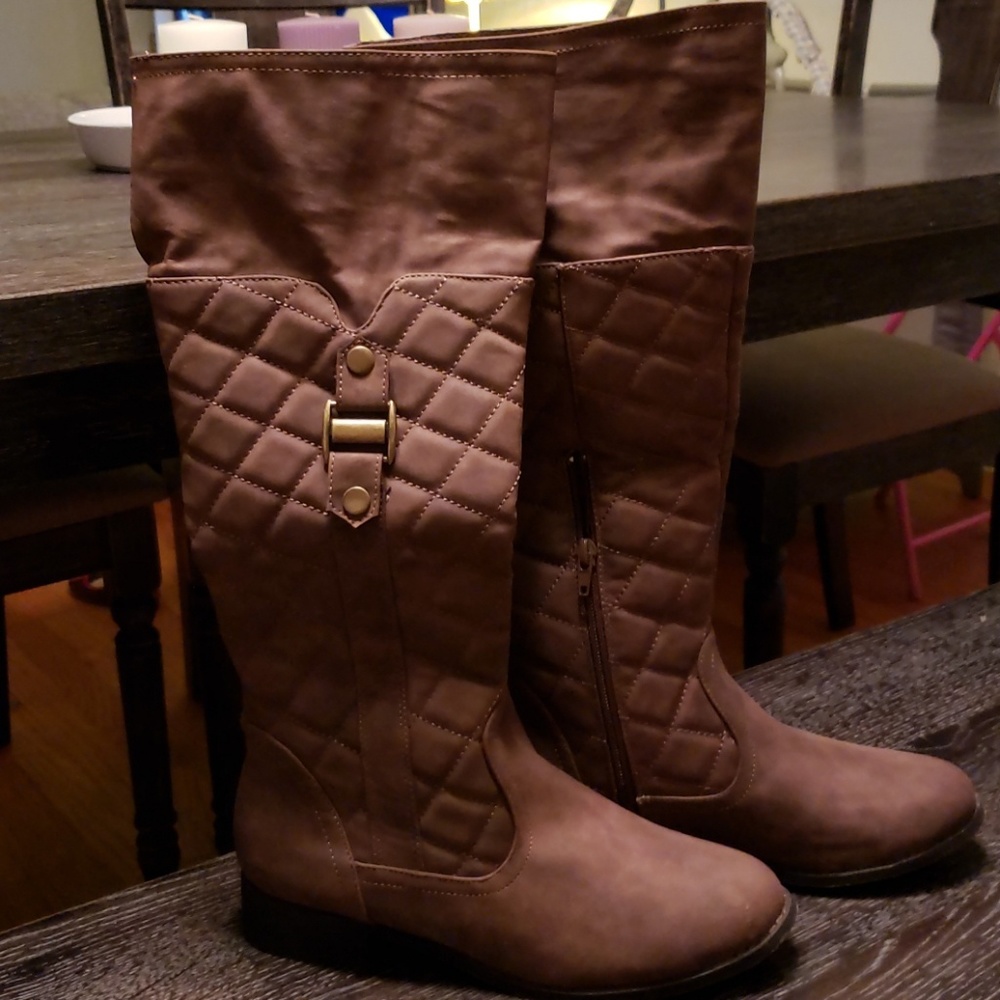 Women's brown knee high boots